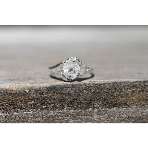 Rough Alternative Diamond Ring, Raw Stone Engagement Ring, Gift for wife